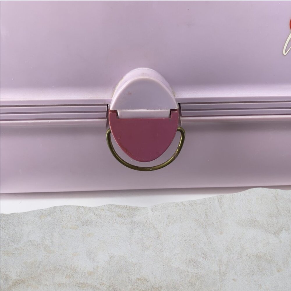 VINTAGE CABOODLE CASE -- 1980's Make Up Case, Purple/Pink, Original Owner - Picture 7 of 16